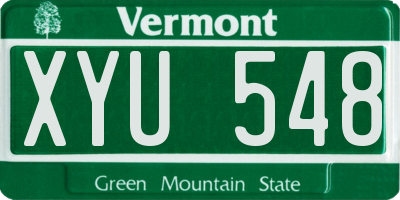 VT license plate XYU548