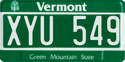VT license plate XYU549