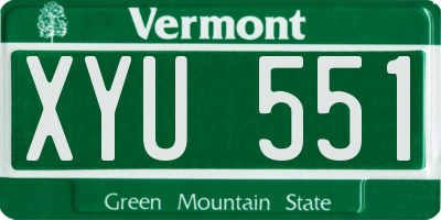 VT license plate XYU551
