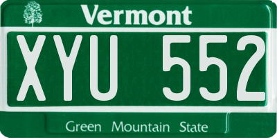 VT license plate XYU552