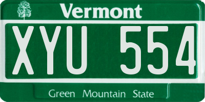 VT license plate XYU554
