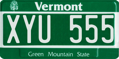 VT license plate XYU555