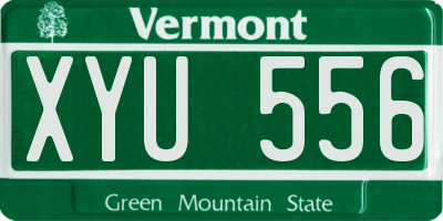 VT license plate XYU556