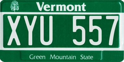 VT license plate XYU557