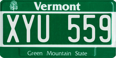 VT license plate XYU559