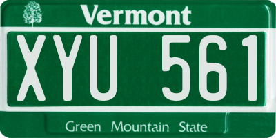 VT license plate XYU561