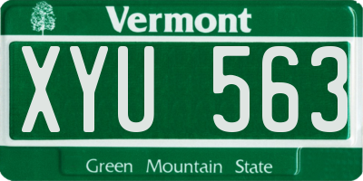 VT license plate XYU563
