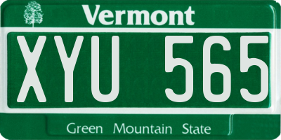 VT license plate XYU565