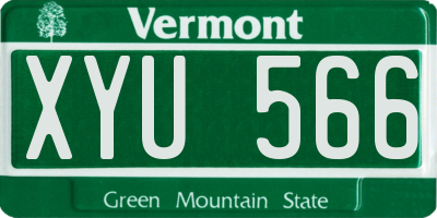 VT license plate XYU566