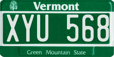 VT license plate XYU568