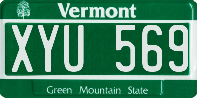 VT license plate XYU569