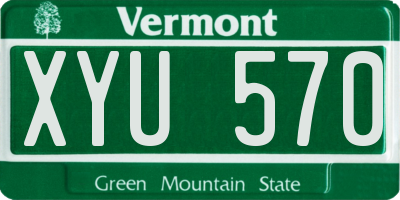 VT license plate XYU570