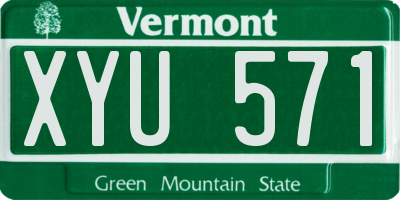 VT license plate XYU571