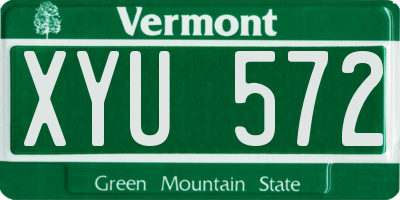 VT license plate XYU572