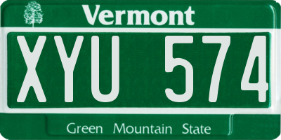 VT license plate XYU574