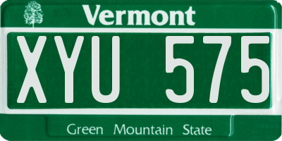VT license plate XYU575