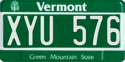 VT license plate XYU576
