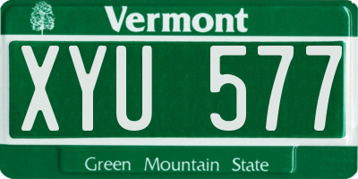 VT license plate XYU577
