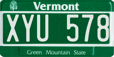 VT license plate XYU578