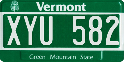 VT license plate XYU582