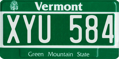 VT license plate XYU584