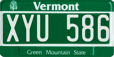 VT license plate XYU586