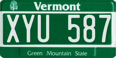 VT license plate XYU587