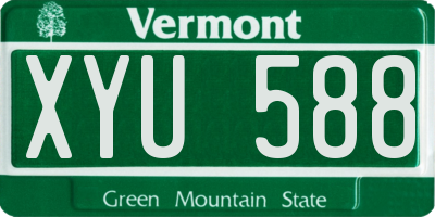 VT license plate XYU588