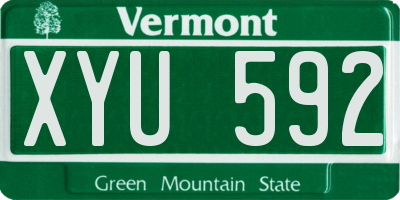 VT license plate XYU592