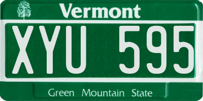 VT license plate XYU595