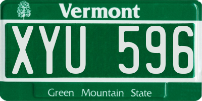 VT license plate XYU596