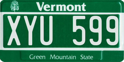 VT license plate XYU599