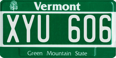 VT license plate XYU606