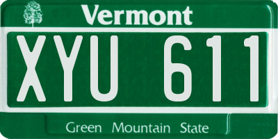 VT license plate XYU611