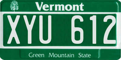 VT license plate XYU612