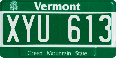 VT license plate XYU613