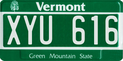 VT license plate XYU616