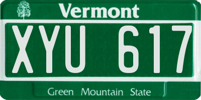 VT license plate XYU617