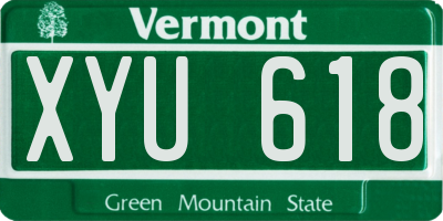 VT license plate XYU618