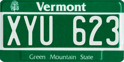 VT license plate XYU623