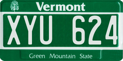 VT license plate XYU624