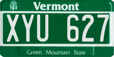 VT license plate XYU627