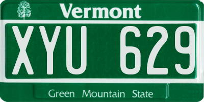 VT license plate XYU629
