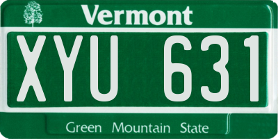 VT license plate XYU631