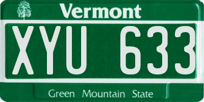 VT license plate XYU633