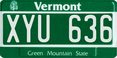 VT license plate XYU636