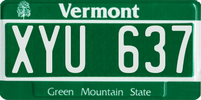 VT license plate XYU637