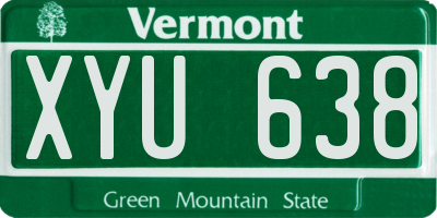 VT license plate XYU638