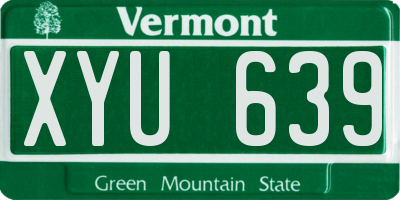 VT license plate XYU639