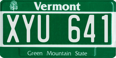 VT license plate XYU641